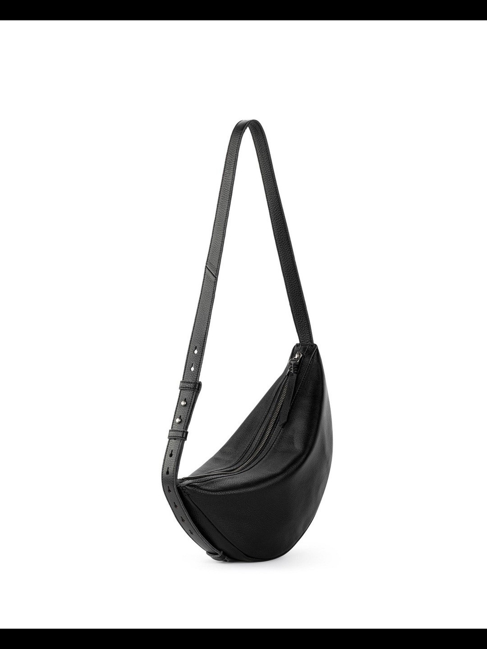 The Sak Tess Sling Black 100% Leather Pebbled Crescent Crossbody - Picture 16 of 16